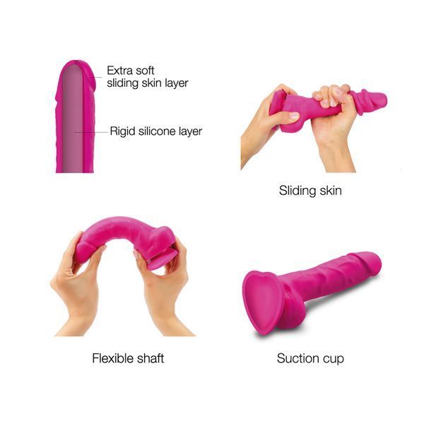Реалистичный фаллоимитатор Strap-On-Me Sliding Skin Realistic Dildo Fuchsia L, эффект подвижной кожи SO6257 фото