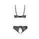 Комплект: бра, трусики з ажурним декором та відкритим кроком Passion URSULA SET L/XL, black SO5841 фото 4