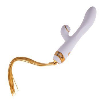 Вібратор-кролик з пульсацією та флогером LOCKINK SEVANDA Whip Vibrating Massage Wand, біло-золотий SX0904 фото
