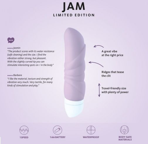 Вибратор фиолетовый JAM фиолетовый Limited Edition 18601 фото
