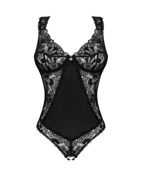 Кружевное боди Obsessive Donna Dream crotchless teddy M/L Black, открытый доступ SO8634 фото