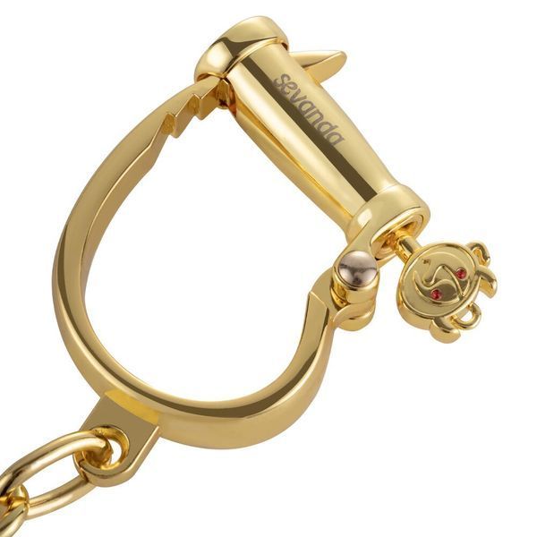 Наручники LOCKINK Love-slave Handcuffs, золотистые, металлические, в форме стремян SX0897 фото