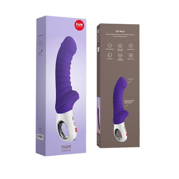 Вибратор для точки G Fun Factory TIGER violet, ребристый, подходит для анальной стимуляции SX0940 фото