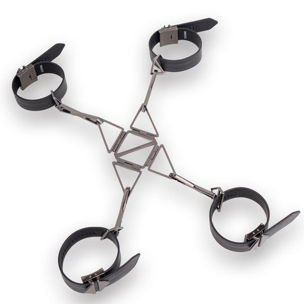 БДСМ-набір LOCKINK Bondage & Restraint Set, чорний, натуральна шкіра, фіксатори, маска, кляп SX0823 фото