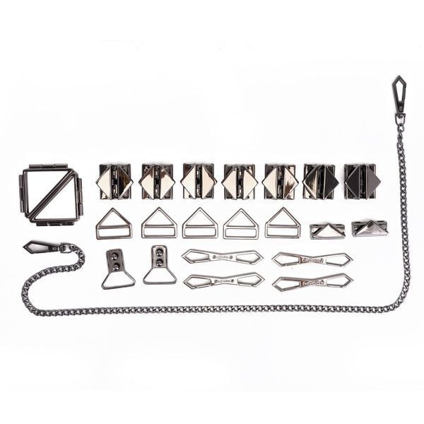 БДСМ-набір LOCKINK Bondage & Restraint Set, чорний, натуральна шкіра, фіксатори, маска, кляп SX0823 фото