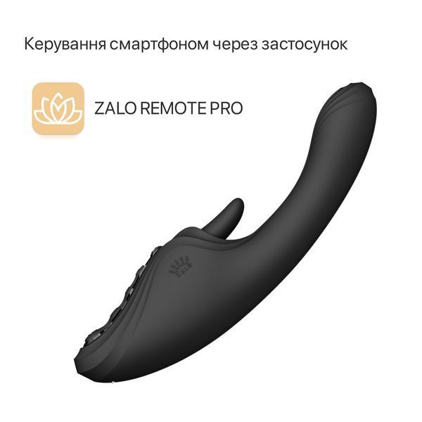 Смарт-вибратор Zalo Ares Obsidian Black, подогрев, 3 мотора, язычок для клитора, стимуляция точки G SX2694 фото
