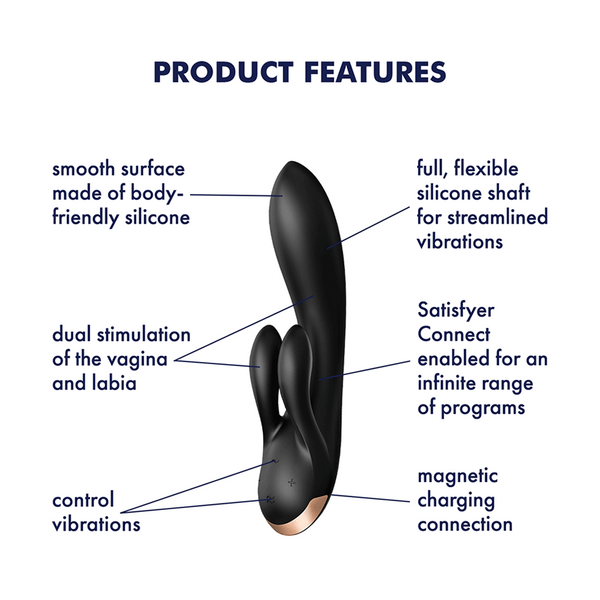 Смарт вібратор Satisfyer Double Flex Black 4002583 фото