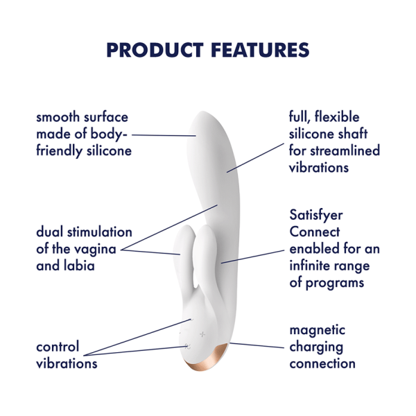 Смарт вібратор Satisfyer Double Flex White 4002620 фото