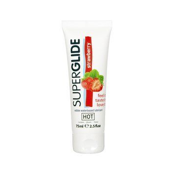 Лубрикант для орально - мануальних пестощів HOT Superglide Edible Strawberry 75 мл 44119 фото