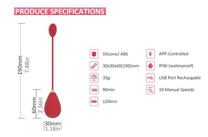 Смарт-віброяйце Magic Motion Sundae Red Magic-Sundae фото