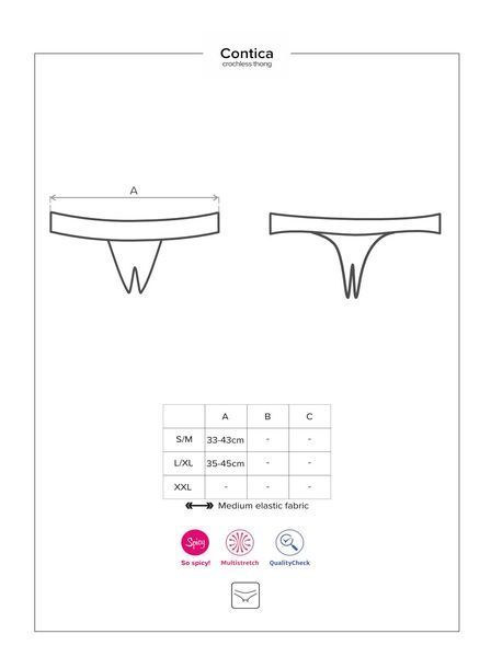 Кружевные танга с доступом Obsessive Contica crothchles thong S/M, черные SO7256 фото