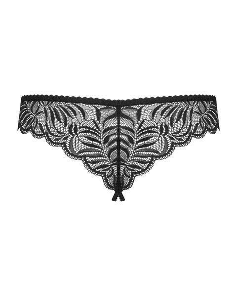 Кружевные танга с доступом Obsessive Contica crothchles thong L/XL, черные SO7257 фото