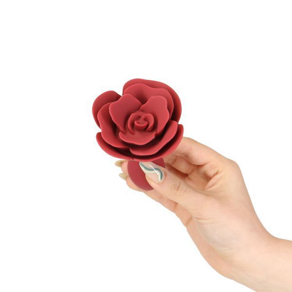 Силиконовая анальная пробка Lux Active с розой - Red Rose Silicone Anal Plug SX3924 фото