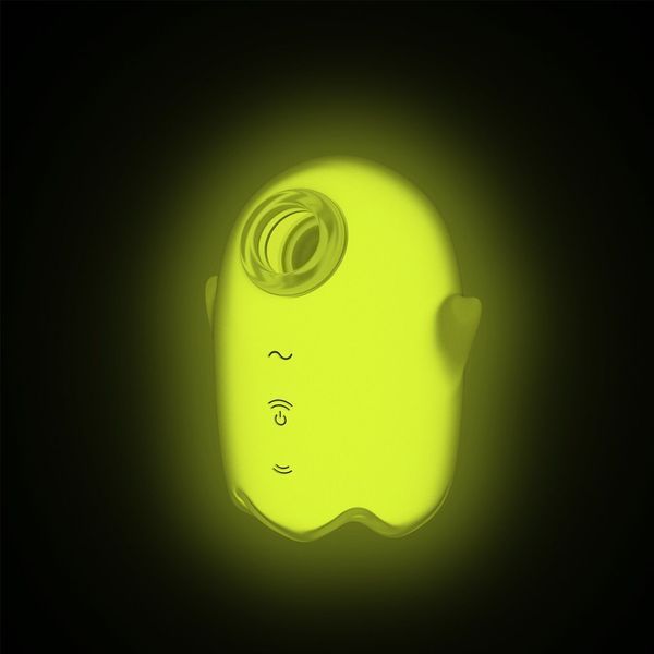 Вакуумный клиторальный стимулятор с вибрацией Satisfyer Glowing Ghost Yellow, светится в темноте SX0543 фото