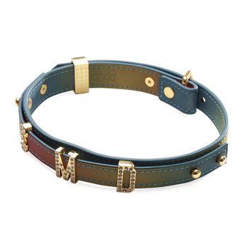 Ошейник LOCKINK Multi-color DIY Alphabet Collar, мультицвет, искусственная кожа, буквы со стразами SX0899 фото