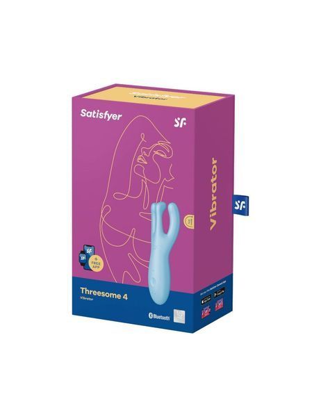 Клиторальный смарт-вибратор Satisfyer Threesome 4 Blue с тремя пальчиками SO6081 фото