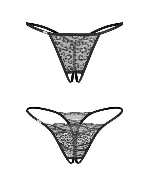 Набор трусиков с доступом Obsessive Bianca 2-pack crotchless thong 2XL/3XL SX3557 фото
