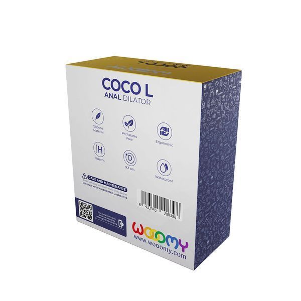Анальный расширитель Wooomy Coco L, черный, силиконовый, раздвоенный SX0811 фото