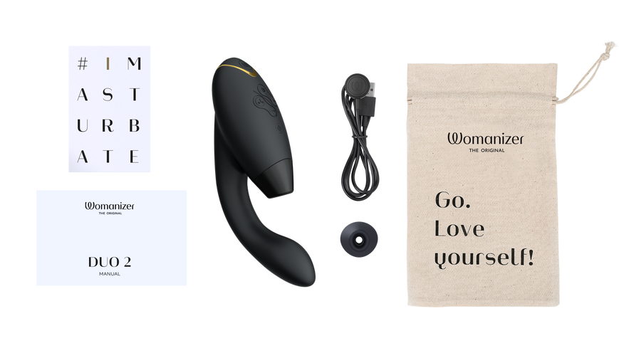 Вакуумний вібратор Womanizer Duo 2 Black WZ142SG9 фото