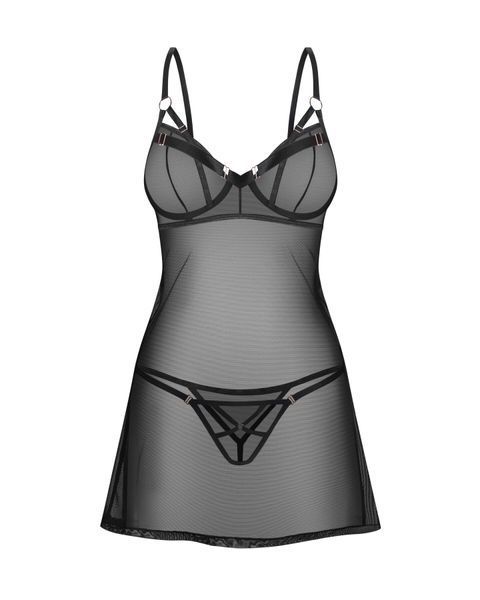 Сорочка Obsessive Euridia chemise & tanga M/L SX3590 фото