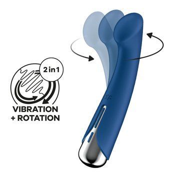 Вібратор з ротацією Satisfyer Spinning G-Spot 1 Blue, плоский майданчик для стимуляції точки G SX0556 фото