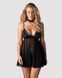 Бебі-дол Obsessive Donarella babydoll & thong, M/L, мереживний ліф, чокер та стрінги в комплекті SX1138 фото 1